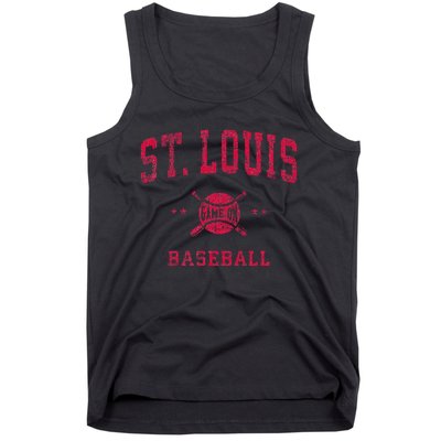 St Louis Vintage Baseball Throwback Retro Design Tank Top