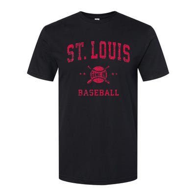 St Louis Vintage Baseball Throwback Retro Design Softstyle CVC T-Shirt