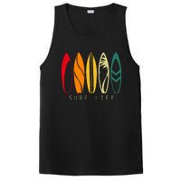 Surf Life Vintage Surfing Retro Surfboard Surfer PosiCharge Competitor Tank