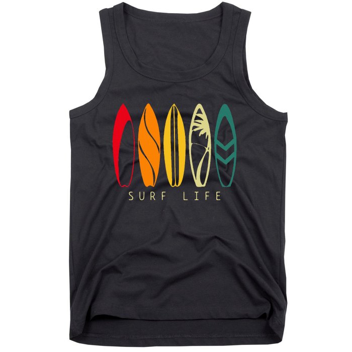 Surf Life Vintage Surfing Retro Surfboard Surfer Tank Top