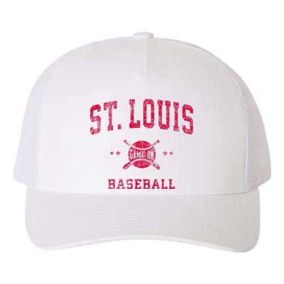 St Louis Vintage Baseball Throwback Yupoong Adult 5-Panel Trucker Hat