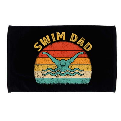 Swimming Lover Vintage Retro Swimmer Swim Dad Fathers Day Cute Gift Microfiber Hand Towel