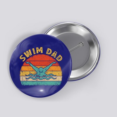 Swimming Lover Vintage Retro Swimmer Swim Dad Fathers Day Cute Gift Button