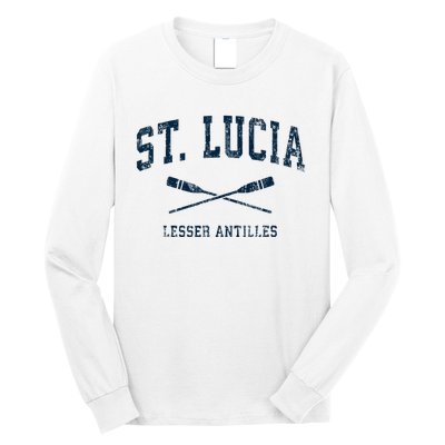 St. Lucia Vintage Nautical Paddles Sports Oars Long Sleeve Shirt