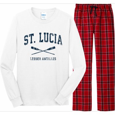 St. Lucia Vintage Nautical Paddles Sports Oars Long Sleeve Pajama Set