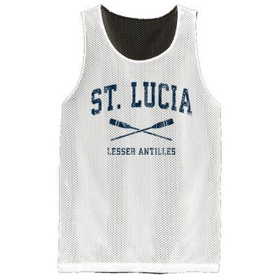 St. Lucia Vintage Nautical Paddles Sports Oars Mesh Reversible Basketball Jersey Tank