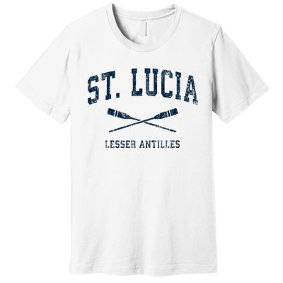 St. Lucia Vintage Nautical Paddles Sports Oars Premium T-Shirt