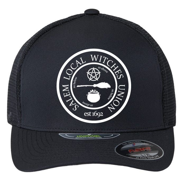Salem Local Witches Union Flexfit Unipanel Trucker Cap