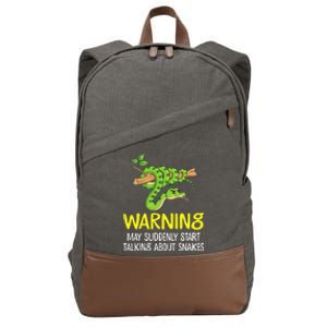 Snake Lover Warning May Suddenly Start Talking About Snakes Cotton Canvas Backpack