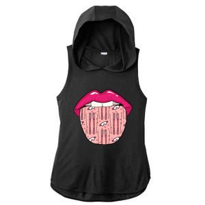 Skier Lips Winter Sports Gift Ski Skiing Cool Gift Ladies PosiCharge Tri-Blend Wicking Draft Hoodie Tank