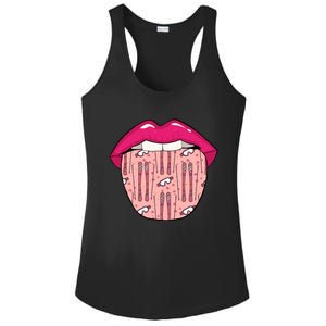 Skier Lips Winter Sports Gift Ski Skiing Cool Gift Ladies PosiCharge Competitor Racerback Tank