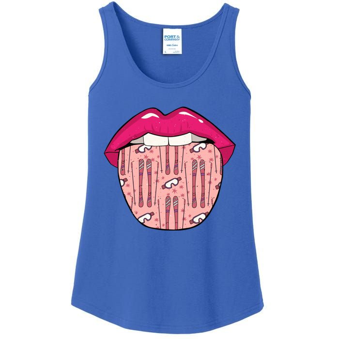 Skier Lips Winter Sports Gift Ski Skiing Cool Gift Ladies Essential Tank