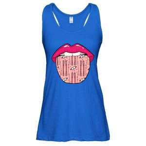 Skier Lips Winter Sports Gift Ski Skiing Cool Gift Ladies Essential Flowy Tank