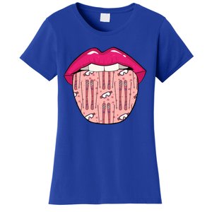 Skier Lips Winter Sports Gift Ski Skiing Cool Gift Women's T-Shirt