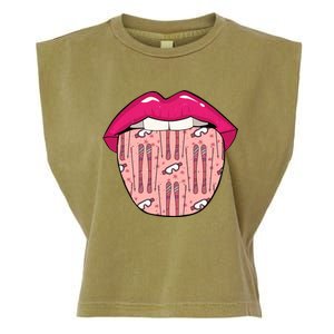 Skier Lips Winter Sports Gift Ski Skiing Cool Gift Garment-Dyed Women's Muscle Tee