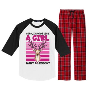 Shoot Like Want A Lesson Design Deer Hunting Meaningful Gift Raglan Sleeve Pajama Set