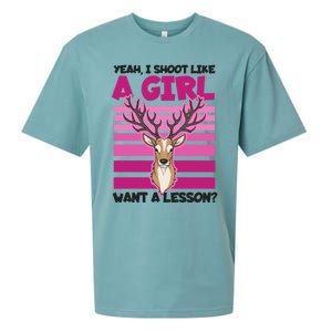 Shoot Like Want A Lesson Design Deer Hunting Meaningful Gift Sueded Cloud Jersey T-Shirt