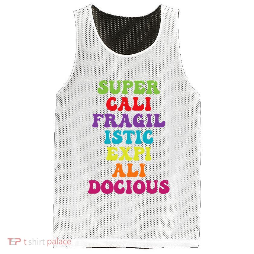 Supercalifragilisticexpialidocious Longest Word Mesh Reversible Basketball Jersey Tank