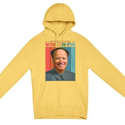 Supreme Leader Wun Dum Fuc Funny Anti Joe Biden Premium Pullover Hoodie