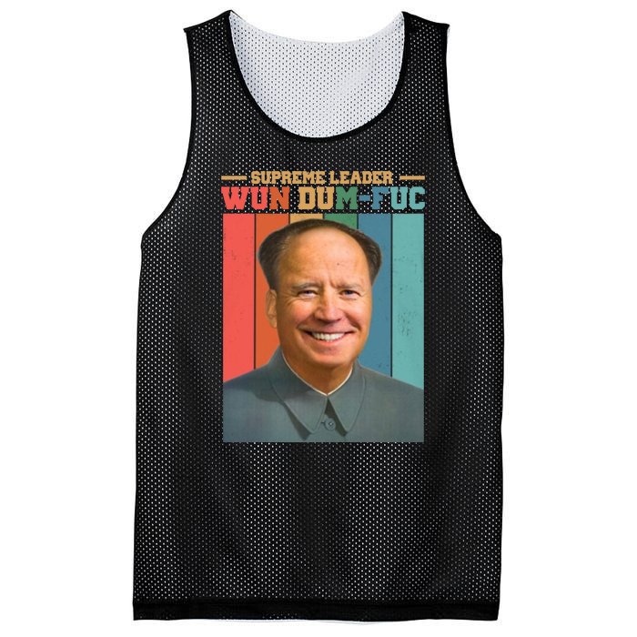 Supreme Leader Wun Dum Fuc Funny Anti Joe Biden Mesh Reversible Basketball Jersey Tank