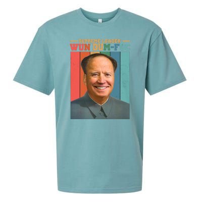 Supreme Leader Wun Dum Fuc Funny Anti Joe Biden Sueded Cloud Jersey T-Shirt