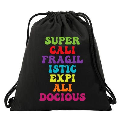 Supercalifragilisticexpialidocious Longest Word Groovy Drawstring Bag