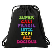 Supercalifragilisticexpialidocious Longest Word Groovy Drawstring Bag
