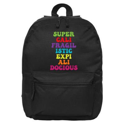Supercalifragilisticexpialidocious Longest Word Groovy 16 in Basic Backpack