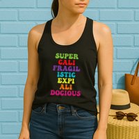 Supercalifragilisticexpialidocious Longest Word Groovy Womens Tank Top