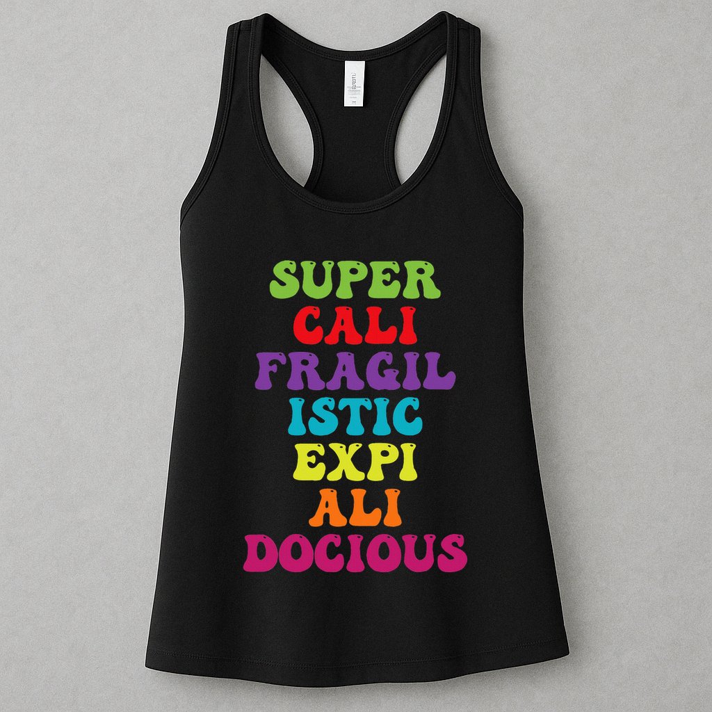 Supercalifragilisticexpialidocious Longest Word Groovy Womens Tank Top