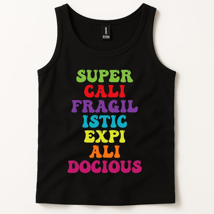 Supercalifragilisticexpialidocious Longest Word Groovy Tank Top