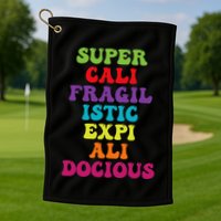 Supercalifragilisticexpialidocious Longest Word Groovy Golf Towel
