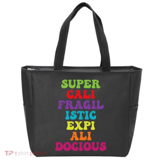 Supercalifragilisticexpialidocious Longest Word Groovy Zip Tote Bag