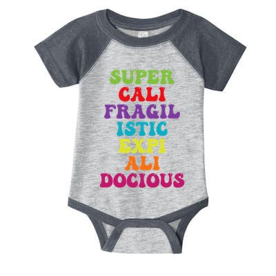 Supercalifragilisticexpialidocious Longest Word Groovy Infant Baby Jersey Bodysuit