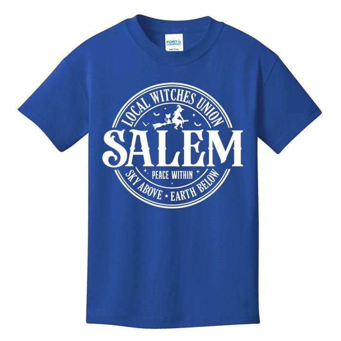 Salem Local Witches Union Sky Above Earth Below Halloween Gift Kids T-Shirt