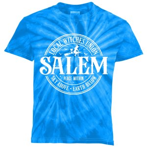 Salem Local Witches Union Sky Above Earth Below Halloween Gift Kids Tie-Dye T-Shirt