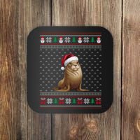 Sea Lion Wearing Santa Hat Ugly Xmas Sea Lion Lovers Coaster