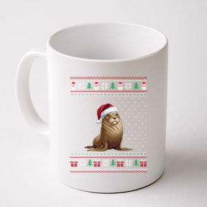 Sea Lion Wearing Santa Hat Ugly Xmas Sea Lion Lovers Coffee Mug