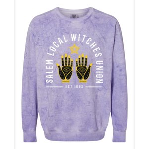 Salem Local Witch Union 1692 Cute Retro S Halloween Great Gift Colorblast Crewneck Sweatshirt