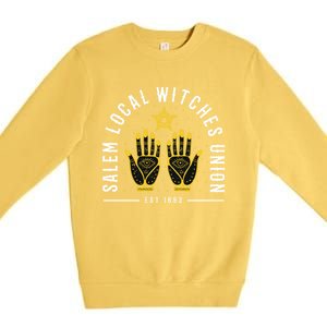 Salem Local Witch Union 1692 Cute Retro S Halloween Great Gift Premium Crewneck Sweatshirt