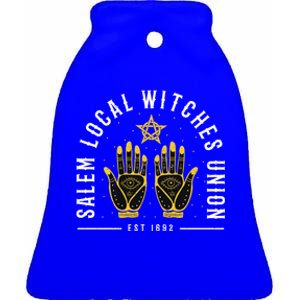 Salem Local Witch Union 1692 Cute Retro S Halloween Great Gift Ceramic Bell Ornament