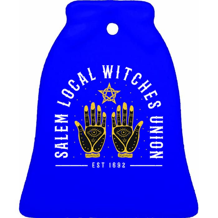 Salem Local Witch Union 1692 Cute Retro S Halloween Great Gift Ceramic Bell Ornament