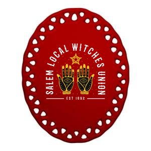 Salem Local Witch Union 1692 Cute Retro S Halloween Great Gift Ceramic Oval Ornament