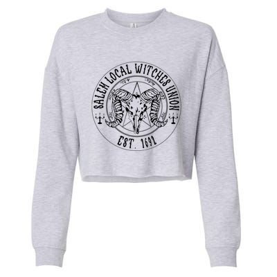 Salem Local Witches Union Est 1692 Halloween Salem Witch Gift Cropped Pullover Crew