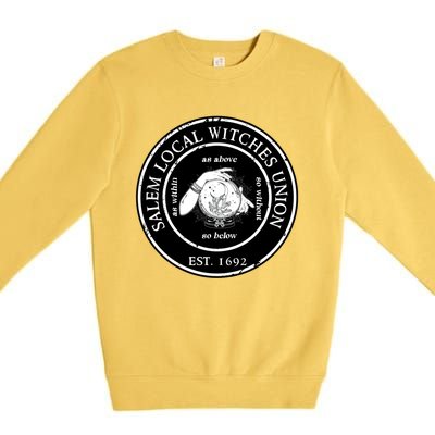 Salem Local Witches Union Est 1692 Crystal Ball Halloween Gift Premium Crewneck Sweatshirt