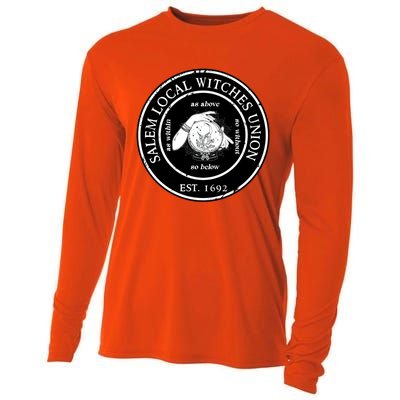 Salem Local Witches Union Est 1692 Crystal Ball Halloween Gift Cooling Performance Long Sleeve Crew