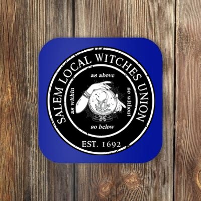 Salem Local Witches Union Est 1692 Crystal Ball Halloween Gift Coaster