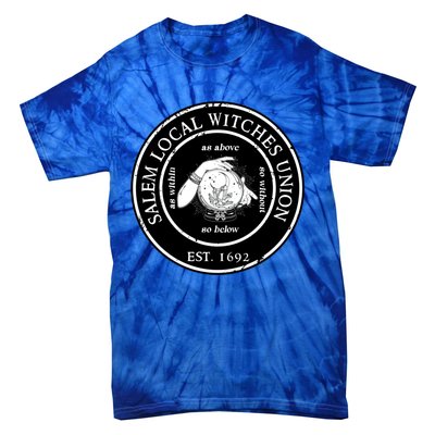 Salem Local Witches Union Est 1692 Crystal Ball Halloween Gift Tie-Dye T-Shirt