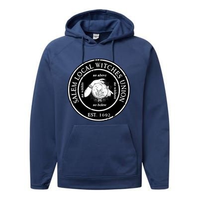 Salem Local Witches Union Est 1692 Crystal Ball Halloween Gift Performance Fleece Hoodie