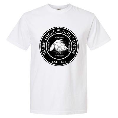 Salem Local Witches Union Est 1692 Crystal Ball Halloween Gift Garment-Dyed Heavyweight T-Shirt